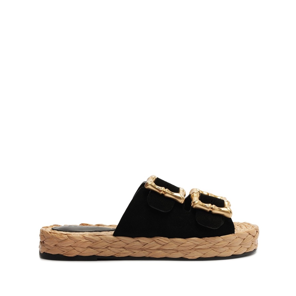 SCHUTZ Enola Rope Flat Sandal Size 9.5 Black - Picture 3 of 10